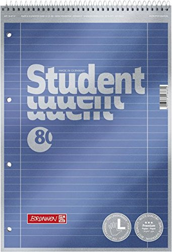 5X BRUNNEN Collegeblock A4 Spirale oben Lin.27