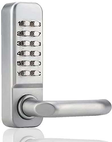 Digitales mechanisches Türschloss mit Griff, 1-11-stelliges Zahlenschloss Wasserdichtes mechanisches Code-Schloss, Rechte Hand Türdrücker Zinklegierung Schlüsselloses Codeschloss für Büro Home