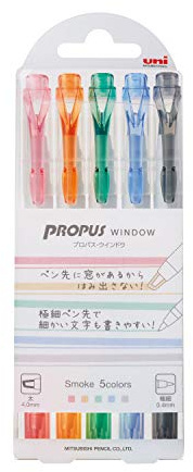 uni Propus Pus-103T 5C3 Lot de 5 couleurs de fumée pour fenêtre