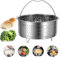 Cuiseur Vapeur en Acier Inoxydable, Légumes Panier Vapeur Insert de Cuisson pour casseroles Séparateur de légumes avec Poignée Recouverte pour Ragoût de légumes (17,5 cm)
