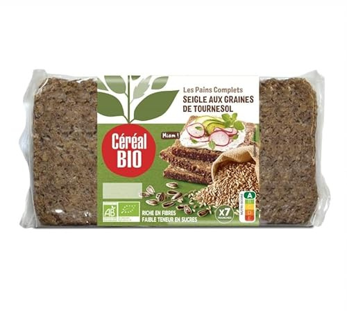 Céréal Bio - Pain de seigle complet aux graines de tournesol - 500g - Idéal pour une alimentation saine et équilibrée - Le Lot De 4