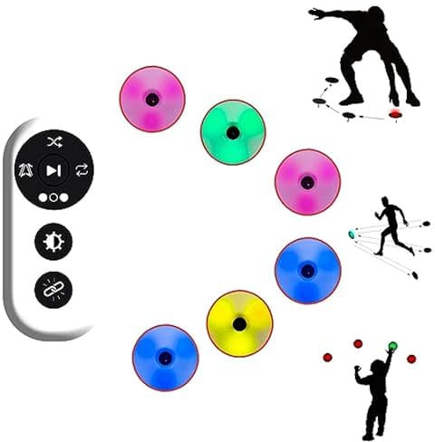 JOSBY Reaktionstraining-Licht, agiles Reaktionsgeschwindigkeitstraining-Kit (3/4/6 Lampe optional), Agilität und Reaktionszeit, Multi-Mode-Fernbedienung, für Trainer, Fitnessstudios,