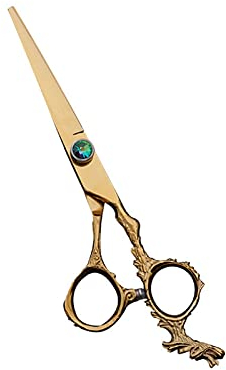 Friseurschere, professionelle Rasiermesser-Haarschere, flache Schere, Texturierungsschere für den Salon, goldene galvanisierte Friseurschere, Friseurwerkzeuge (Größe: Zahnschere) (A-Flachschere)