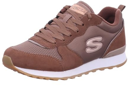 Skechers Women's Og 85 Goldn Gurl Sneaker, Chocolate Suede/Nylon/Rose Gold Trim, 5.5 UK