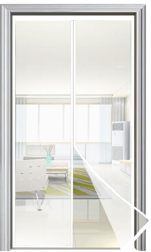 Magnet Fliegengitter für Balkontür 80x210cm weiß, Premium Insektenschutz Tür, Fliegenschutztür Terrassentür Selbstklebend Ohne Bohren