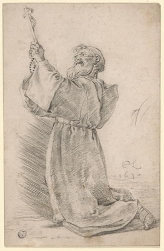 Kneeling Monk Holding a Crucifix (1630) Poster Print by Cornelis Saftleven (24 x 36)