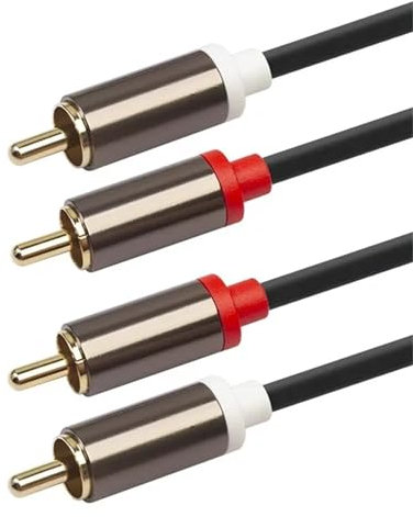PENCILUPNOSE 2RCA to 2RCA Cable Gold Plated 2 RCA Male to 2 RCA Male Stereo Audio Cable for Home Theater, HDTV, Gaming Consoles, Hi-Fi Systems 1m & 2m (2m)