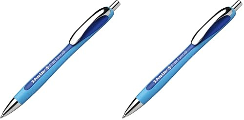 Schneider 132503 Slider Rave XB Kugelschreiber (Strichstärke: XB, dokumentenechte Mine, Schreibfarbe: blau), 1 Stück,2er Pack