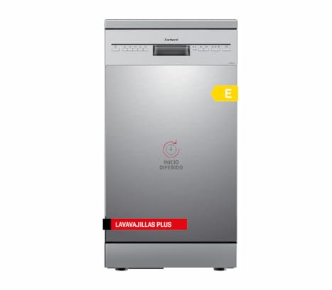 Corberó - Lavavajillas | CLVM403X | 10 Cubiertos, 5 Programas con 4 Temperaturas, Indicadores LED | Inicio Diferido, Función Inicio-Pausa | 49 Db | Inox
