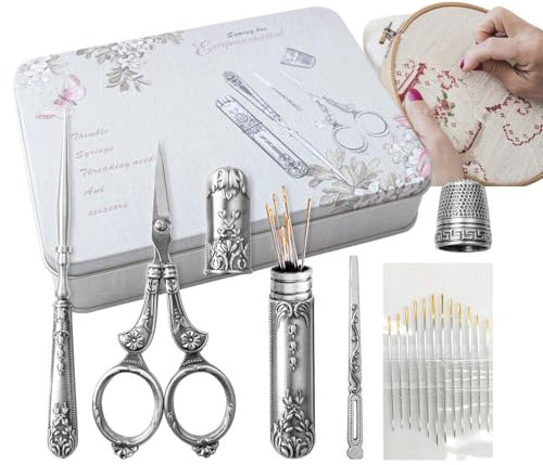 Antike Nähschere - 6-teilige universelle Vintage-Stickschere | Wiederverwendbares europäisches antikes Vintage-Nähset, Nähwerkzeug-Set aus Edelstahl zum Sticken
