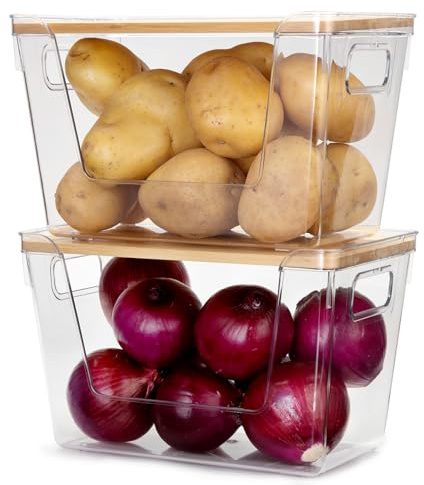Cong.Lai Set med 2 behållare för potatis och lök för lök och potatis