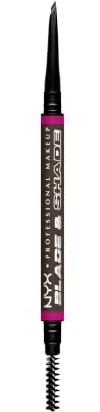 NYX Professional Makeup Augenbrauenstift, Mit zweiseitiger Spitze zum Definieren der Augenbrauen, Bis zu 16h wischfest und farbecht, Vegane Formel, Blade & Shade Nano, Farbton: Espresso