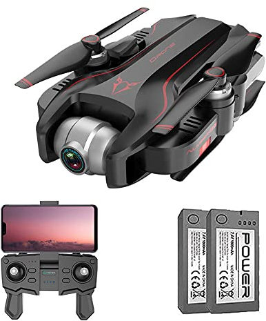 Msuiiixcccc Drone with 4K HD Camera Foldable Drone for Beginners Altitude Hold Mode RTF One Key Take Off/Landing 3D Flips 2 Batteries APP Control Easy Toy for Kids Adults