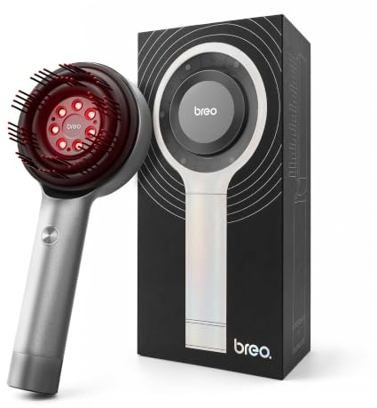 Breo Scalp3L Masseur de cuir chevelu laser pour la repousse des cheveux, masseur Shiatsu pour cuir chevelu avec thérapie à la lumière rouge, étanchéité IPX7, masseur électrique sans fil pour la