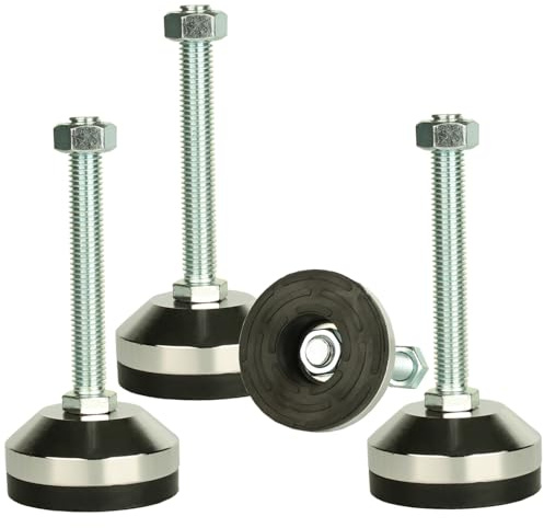Heavy Duty 1300 lb Capacity Leg Levelers,M12 Thread,2.36 Dia Base, 4Pcs | Adjustable Feet for Shelving,Machinery Devices,Workbench,Cabinet,Furniture(Black)