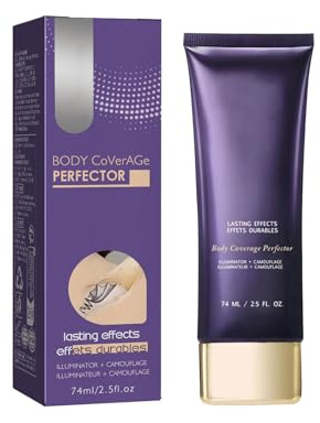 Full Coverage Leg & Body Concealer Cream with Brush – Waterproof Tattoo & Scar Camouflage, Buildable Moisturising Foundation for All Skin Tones, 74g (1 PCS)