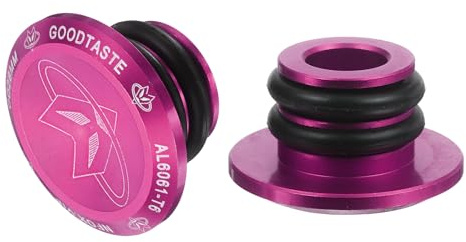 sourcing map Bouchons d'extrémité de guidon en aluminium avec anneaux assortis pour VTT, vélo de route, BMX, vélo à pignon fixe, rose