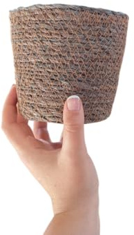 Cesta Decorativa de Yute de 10cm Ideal para Plantas Pequeñas en Espacios Modernos y Naturales