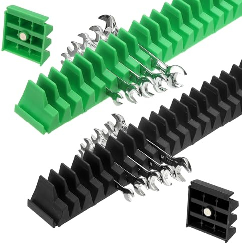 PATIKIL 46 Piezas Organizador Magnético De Llaves Para Caja De Herramientas, Para Caja De Herramientas Universal Para 46 Herramientas Caja De Cajón Llaves De Trinquete, Negro Verde
