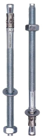 SKIR'CO (4 Stück) Verzinkte Keilanker M8 x 220 mm, Metalldübel, Ankerbolzen, Mauerwerk und Beton Spreizbolzen