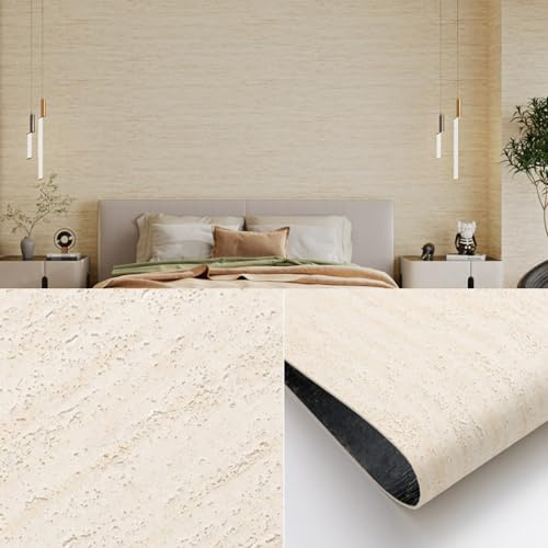 Fliesenaufkleber,Klebefliesen Bad und Küche,Selbstklebende Fliesen Wasserdicht,Wandpaneele Selbstklebend für Möbel Küchenrückwand Bad Wohnzimmer Wandfliesen (Travertin – Beige,60x280cm)