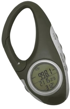 Milisten Portable Handheld Mountain Climbing Altimeter Barometer Thermometer with Carabiner for Outdoor Hiking Camping