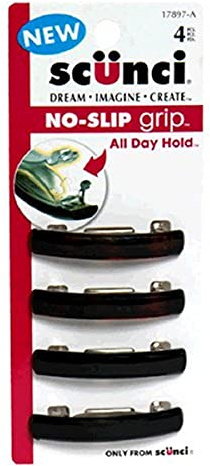 Scunci No Slip No Damage Barrette, unisex, 4 ct