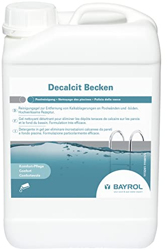 BAYROL Decalcit Becken 3 L Reinigungsgel zur Entfernung von Kalkablagerungen an Poolwänden und -böden - Hochwirksame Rezeptur - Löst hartnäckige Schmutz-, Kalk- und Metallablagerungen