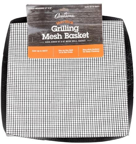 BBQ Grilling Mesh Basket, Heavy Duty Non Stick Reusable Basket, 12x12