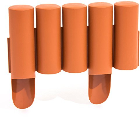 Prosperplast 14013 Palizzata recinzione da giardino 2,4 m di plastica colore: terracotta