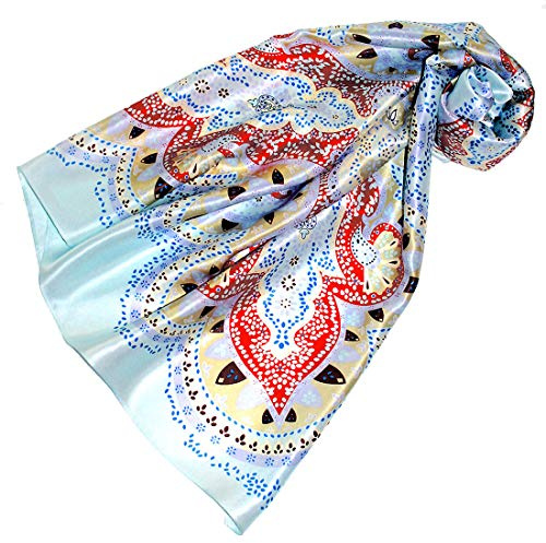Lorenzo Cana sidenduk påkostad tryckt duk 100 % siden 90 x 90 cm harmoniska färger damhandduk handduk