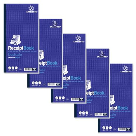 Challenge Duplicate Receipt Book, Carbonless, 200 Pages, 1 pack (280 x 141 mm)