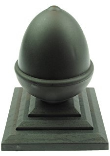 2 x Linic Black Acorn Fence Top Finials + 3 Fence Post Caps. UK Made. (GT0008) Free UK Postage