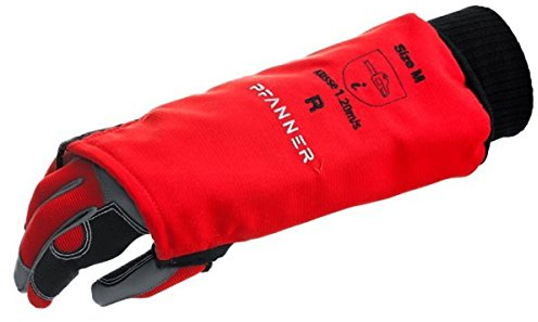 Pfanner Flexprotect Arm Schnittschutz mit Stulpe, Farbe:rot/schwarz, Größe:M (Links)