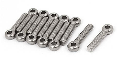 sourcing map M8 x 40mm 304 Edelstahl Maschinen Schulter Lift Augenschraube | 12stk, Takelwerk