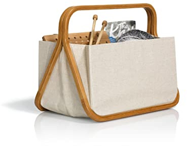 Prym 612563 Panier de Rangement Canvas & Bamboo Nature