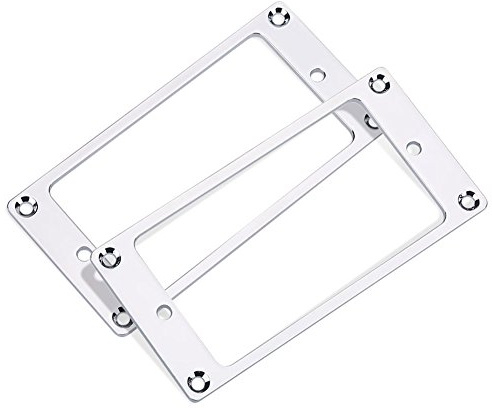 Pickup Cornice per Chitarra 2 Pezzi Pickup a Doppia Bobina di Metallo Anelli di Montaggio Telaio Parti di Ricambio per Chitarra Elettrica - Argento