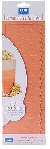 PME Pleat Patterned Side Scraper for Cake Decorating-10 inches, Acrylic, Transparent