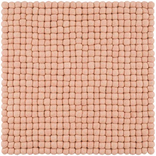 myfelt Filzkugel-Sitzauflage Stuhlauflage - Merle - quadratisch, 36x36 cm, Rosa