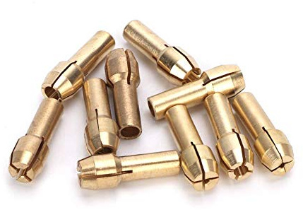 10 portabrocas de 0,5 – 3,2 mm, mini mandril de latón, para amoladora eléctrica, herramienta giratoria (diámetro de 4,3 mm)