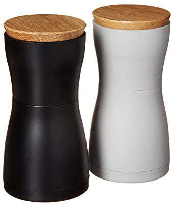 AdHoc MP125US Salz- und Pfeffermühle, Geschenkset, Kunststoffholz, Weiß/Schwarz