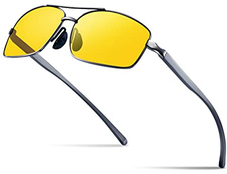 Bloomoak Polarisierte Sonnenbrille Herren Fahren Sonnenbrille 100% UV400 Schutz Polarisierte Outdoor Sportbrille Sonnenbrille mit Classic Al-Mg Metallrahmen