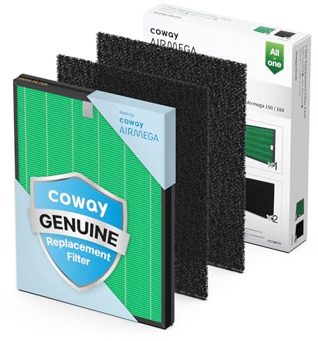 Coway Airmega 150 Air Purifier Replacement Filter Set, Green True HEPA and Active Carbon Filter, AP-1019C-FP