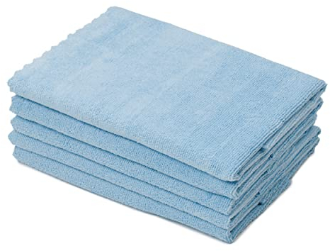 Amago Set di 5 Strofinacci in Microfibra, Panni da Cucina, Lasercut, 30 x 50 cm, Blu