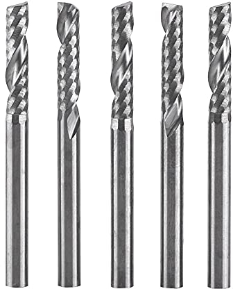 Schaftfräser, 5 STÜCKE 1/8 Zoll Schaft 3.175mm x 12mm Hartmetall-Flachschaftfräser CNC Fräser Flöte für Holz Aluminium Stahl Titan