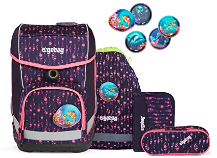 ergobag cubo Set ergonomischer Schulrucksack, Vorgänger-Kollektion, klassisch 5-teilig 1. Klasse Grundschule
