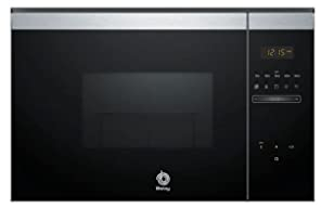 Balay 3CG4172X2 - Microondas electrónico, Encastrable sin marco, 38 cm, 20 l, 5 F, Aqualisis, Ap. lateral izquierda, 8 recetas, Plato giratorio 25.5 cm Con grill, Cristal negro, 2022