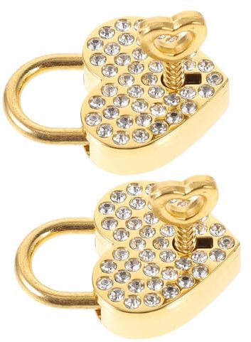 UKCOCO 10stücke Herzform Vorhängeschloss Mit Glitzersteinen Metallisches Liebesschloss Für Gepäck Tagebuch Und Schmuckkästchen Schlüssel Für Besondere Anlässe