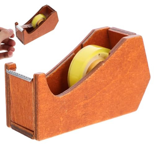OSALADI Desktop-Klebebandabroller Etikettenrollenhalter Mit Rutschfester Basis Tragbarer Klebebandschneider Holzklebebandabroller Für Büro Zuhause Schule