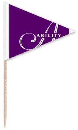 Ability Able Letters Art Deco Fashion Zahnstocher Dreieck Cupcake Topper Flagge